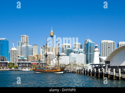 Réplique de l'Endeavour, le navire du capitaine Cook, Sydney, Australie Banque D'Images