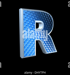 3d abstrait lettre avec motif bleu texture - R Banque D'Images