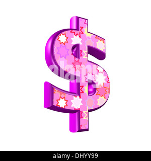 Rose 3d signe isolé sur fond blanc Banque D'Images