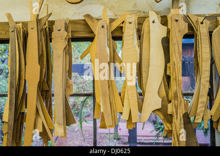 Les modèles en bois dans la région de Sam Maloof's shop de la célèbre artiste/menuisier Sam Maloof. Banque D'Images