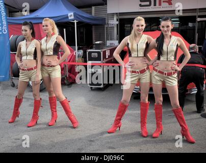 Grand Prix de Macao Girls posing Banque D'Images