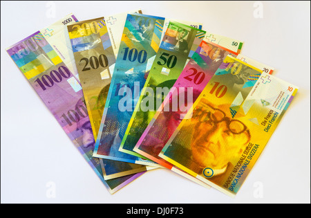 Billets en Franc Suisse Banque D'Images