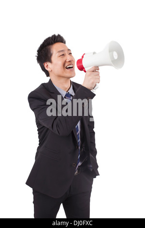 Young Businessman Pointing Banque D'Images