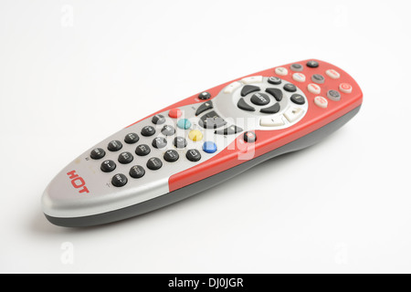 Multi canal de la télécommande du téléviseur, sur fond blanc Banque D'Images