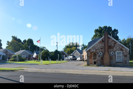 Fountain Court Rock, un vieux motel Route 66 Ouest de Springfield (Missouri) Banque D'Images