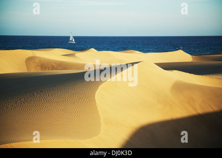 Paysage de dunes Dunas Maspolomas, Gran Canaria, Espagne Banque D'Images