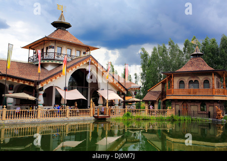 Dans le restaurant de style traditionnel russe, Solotcha, Ryazan, Russie Banque D'Images