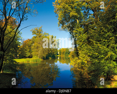 Vue de temple de Vénus, Parc Wörlitz, Saxe-Anhalt, Allemagne Banque D'Images