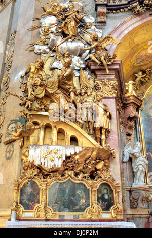 Intérieur de Peterskirche, Église Saint Pierre (1733) Vienne, Autriche Banque D'Images