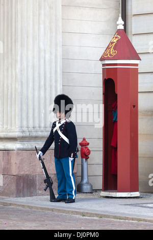 Relève de la Garde cérémonie au Palais d'Amalienborg Copenhagen Danemark Banque D'Images