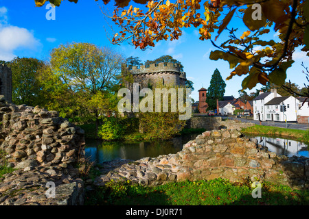 Whittington Castle en automne, Shropshire, Angleterre Banque D'Images
