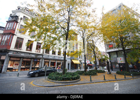 Rue de la Régence, la zone de shopping à Liège Belgique Banque D'Images