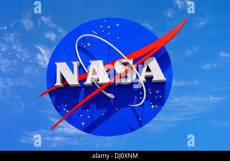 L'insigne de la NASA au Space Center en Floride. USA. National Aeronautics and Space Administration. Banque D'Images