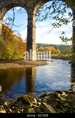 Viaduc Lambley towers sur la rivière South Tyne Banque D'Images