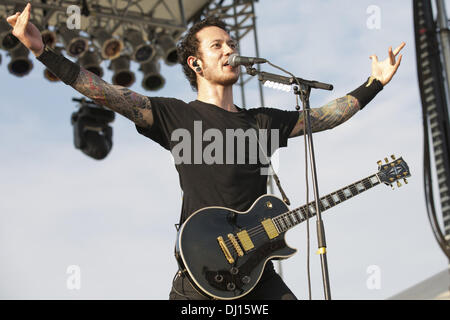 Pryor, Oklahoma, USA. 26 mai, 2012. Le chanteur Matt Matt de Trivium fonctionne à Rocklahoma 2012 à Pryor, Oklahoma © Daniel DeSlover/ZUMAPRESS.com/Alamy Live News Banque D'Images