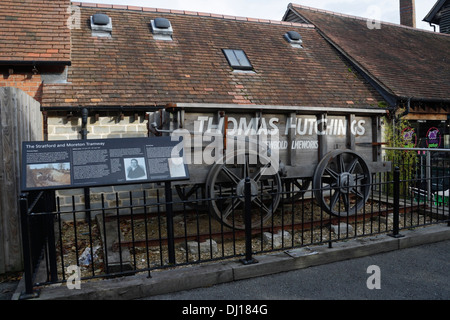 Un vieux tramway wagon de marchandises à Stratford upon Avon Banque D'Images