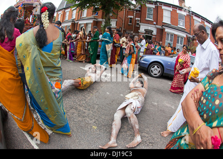 Le matériel roulant à l'Pèlerins Rath Yatra festival hindou de la Temple Murugan le nord de Londres UK Banque D'Images