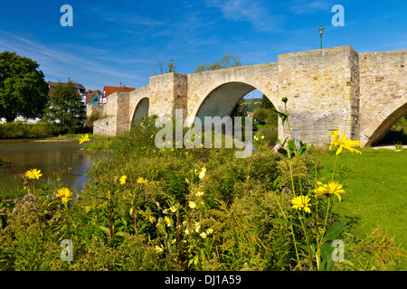 Pont Bartenwetzer, Melsungen, Hesse, Allemagne Banque D'Images