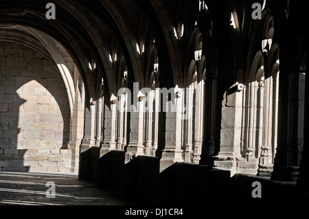 Cloître de l'abbaye de La Chaise Dieu Haute Loire Auvergne Massif-Central France Europe Banque D'Images