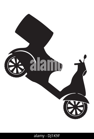 Silhouette Scooter - Livraison rapide Symbole de service Banque D'Images