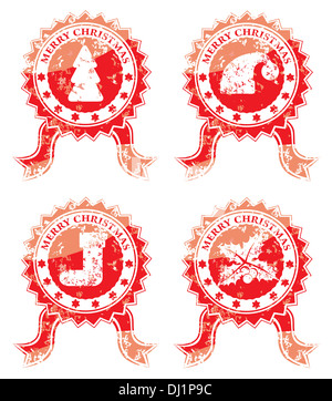 Joyeux noël stamp isolated on white Banque D'Images