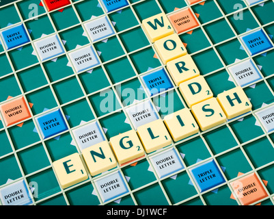 Jeu de mot Scrabble de Mattel / Hasbro Banque D'Images