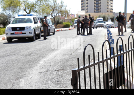 Les forces de sécurité israéliennes en état d'alerte durant la visite du Président Barack Obama à Jérusalem, Israël le 21 mars 2013 Banque D'Images