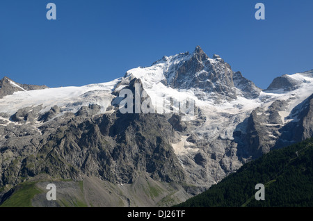 Pic de La Meije et des glaciers du Parc National des Ecrins Alpes France Banque D'Images