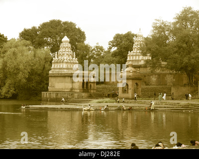 Lord Shiva temple près de Nana Ama Phadnavis, Wai, Satara, Maharashtra, Inde Banque D'Images
