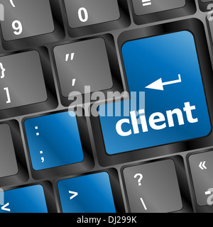 Bouton de touche du clavier du client Banque D'Images