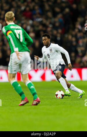 Londres, Royaume-Uni. 19 nov., 2013. Daniel Sturridge l'Angleterre au cours de l'International football match amical entre l'Angleterre et l'Allemagne du stade de Wembley. Credit : Action Plus Sport/Alamy Live News Banque D'Images