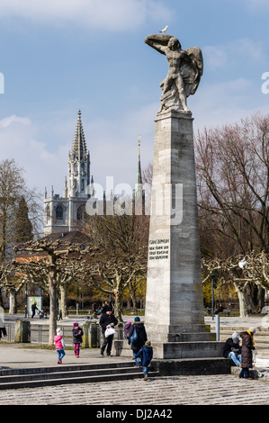 Konstanz, Allemagne : Monument à une place de la ville. Banque D'Images