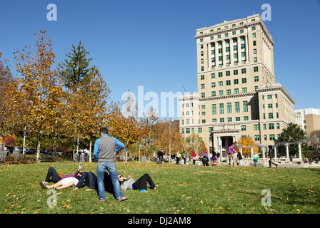 Pack Square Park, Asheville, Caroline du Nord, États-Unis Banque D'Images