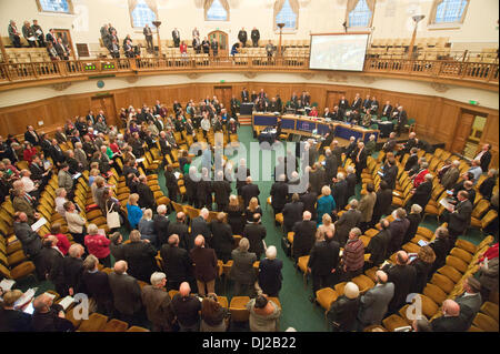 London, UK, 19e 14 novembre 2013. L'archevêque Justin Welby à l'Église d'Angleterre Synode général Crédit : JOHNNY ARMSTEAD/Alamy Live News Banque D'Images