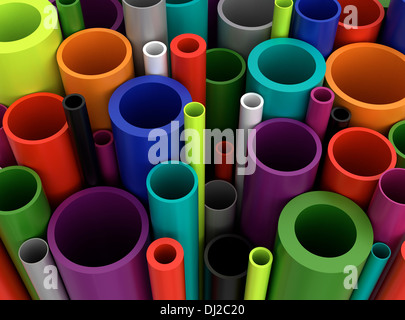 Tuyaux en plastique coloré Banque D'Images