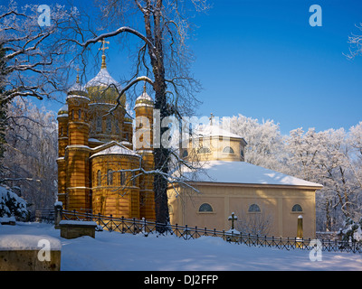 Chapelle Orthodoxe russe dans le cimetière historique, Weimar, Thuringe Banque D'Images