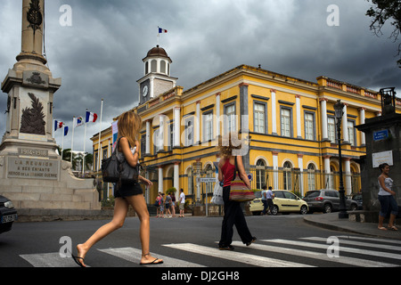 La capitale de l'île de la réunion de la ville cosmopolite de Saint Denis. L'histoire de Saint-Denis datant du deuxième siècle Banque D'Images