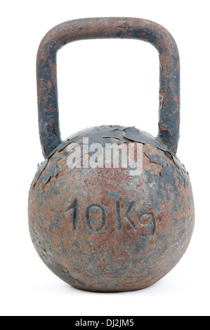 Old rusty dumbbell Banque D'Images