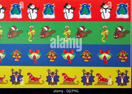 Close up de bandes de papier gommé pour faire papier pour Noël Banque D'Images