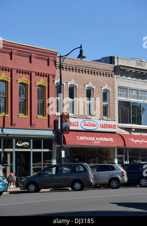 Carthage, Missouri. Petite ville de l'Ouest américain moyen sur la vieille Route 66 Banque D'Images