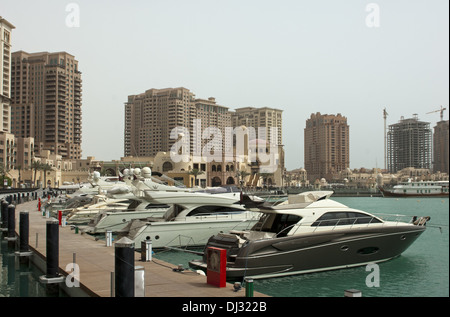 Marina Porto Saoudite, la perle, Doha, Qatar Banque D'Images