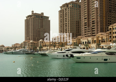 Marina Porto Saoudite, la perle, Doha, Qatar Banque D'Images