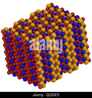 Riebeckite (amiante bleu, la crocidolite) structure cristalline. Forme fibreuse de ce minéral est probablement la plus dangereuse. Banque D'Images