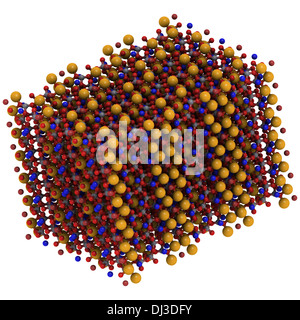 Riebeckite (amiante bleu, la crocidolite) structure cristalline. Forme fibreuse de ce minéral est probablement la plus dangereuse. Banque D'Images