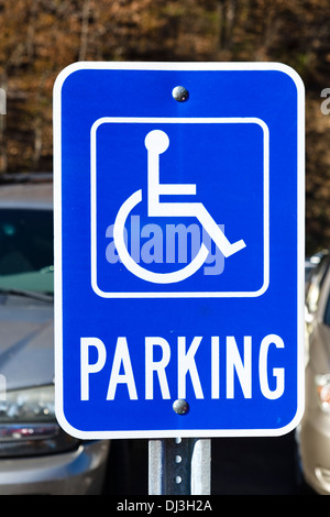 Mobilité Parking Sign, USA Banque D'Images