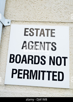 Les conseils des agents immobiliers interdit sign UK Banque D'Images