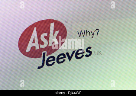 Ordinateur d'écran - Ask Jeeves moteur de recherche. Pourquoi ? Banque D'Images