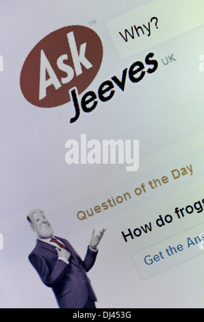 Ordinateur d'écran - Ask Jeeves moteur de recherche. Pourquoi ? Banque D'Images