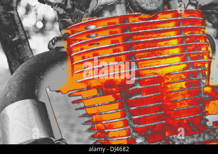 Moto mono-cylindre bloc moteur Banque D'Images