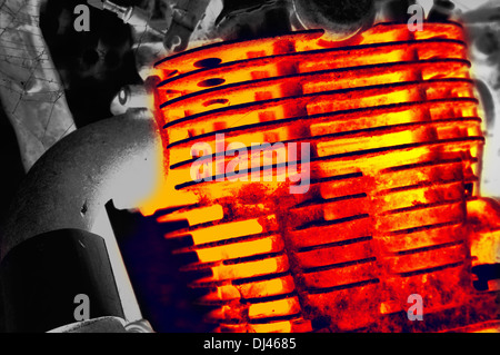 Moto mono-cylindre bloc moteur Banque D'Images